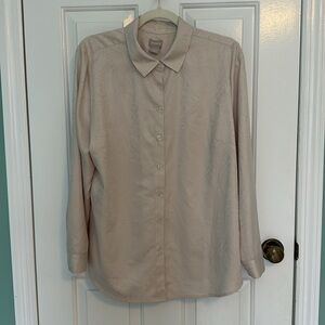 Chico’s Button Down Floral Jaquard Top